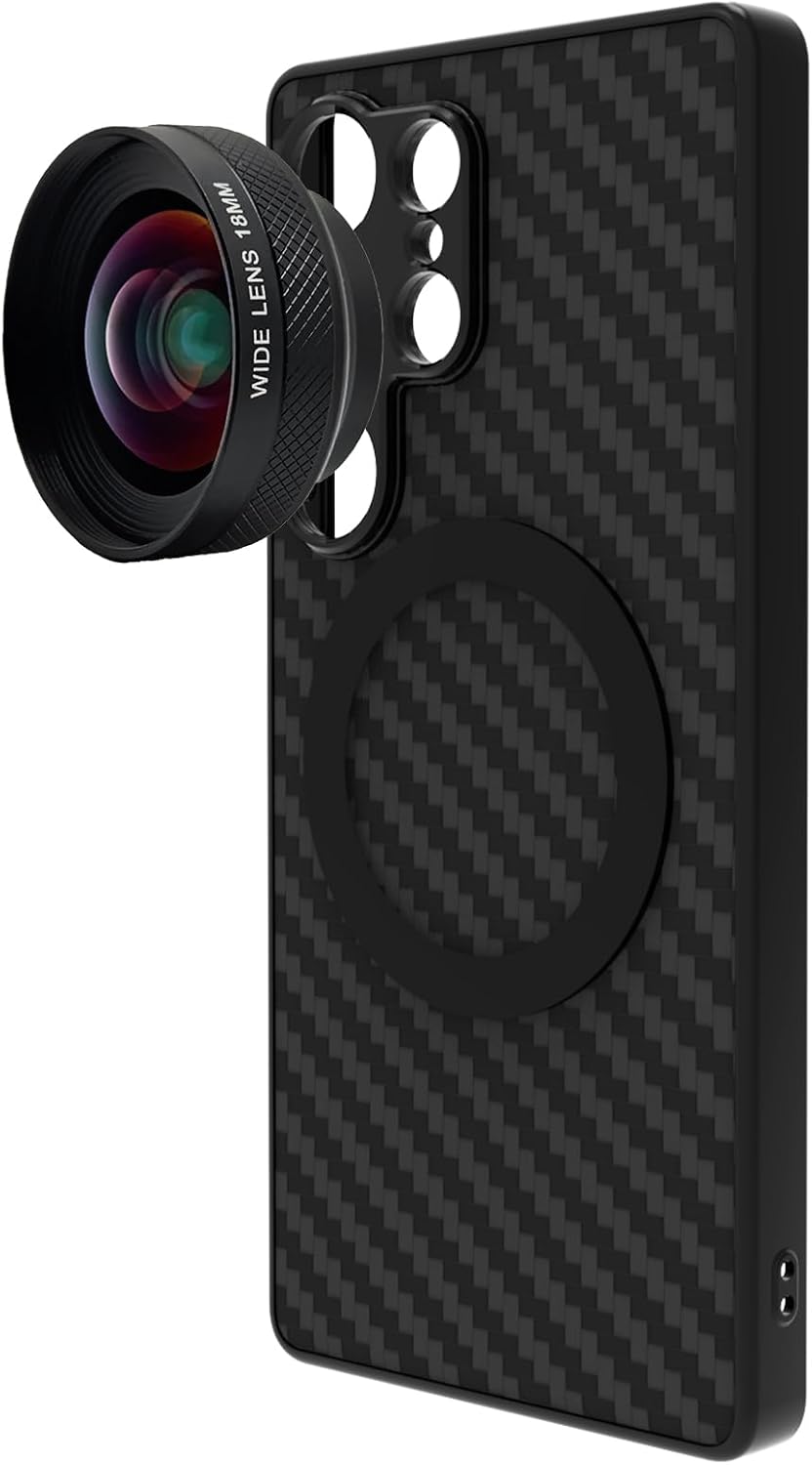 18mm Wide Angle Lens with 17MM Thread Lens Phone Case with Magnetic for Samsung S25 Ultra