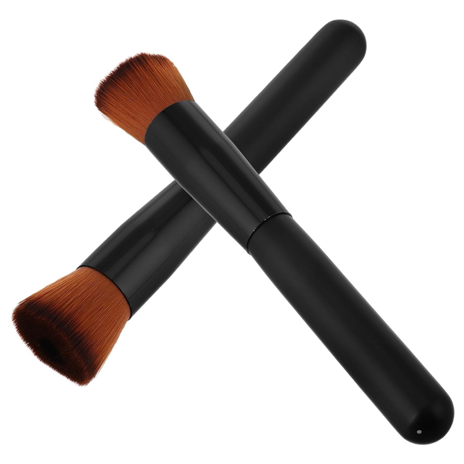 LOLIPPYY 2pcs Professional Flat Foundation and Concealer Brush Set Compact Dark Synthetic Bristles Makeup Brush for Liquid Foundation Application and Sunscreen Blending Face for Women