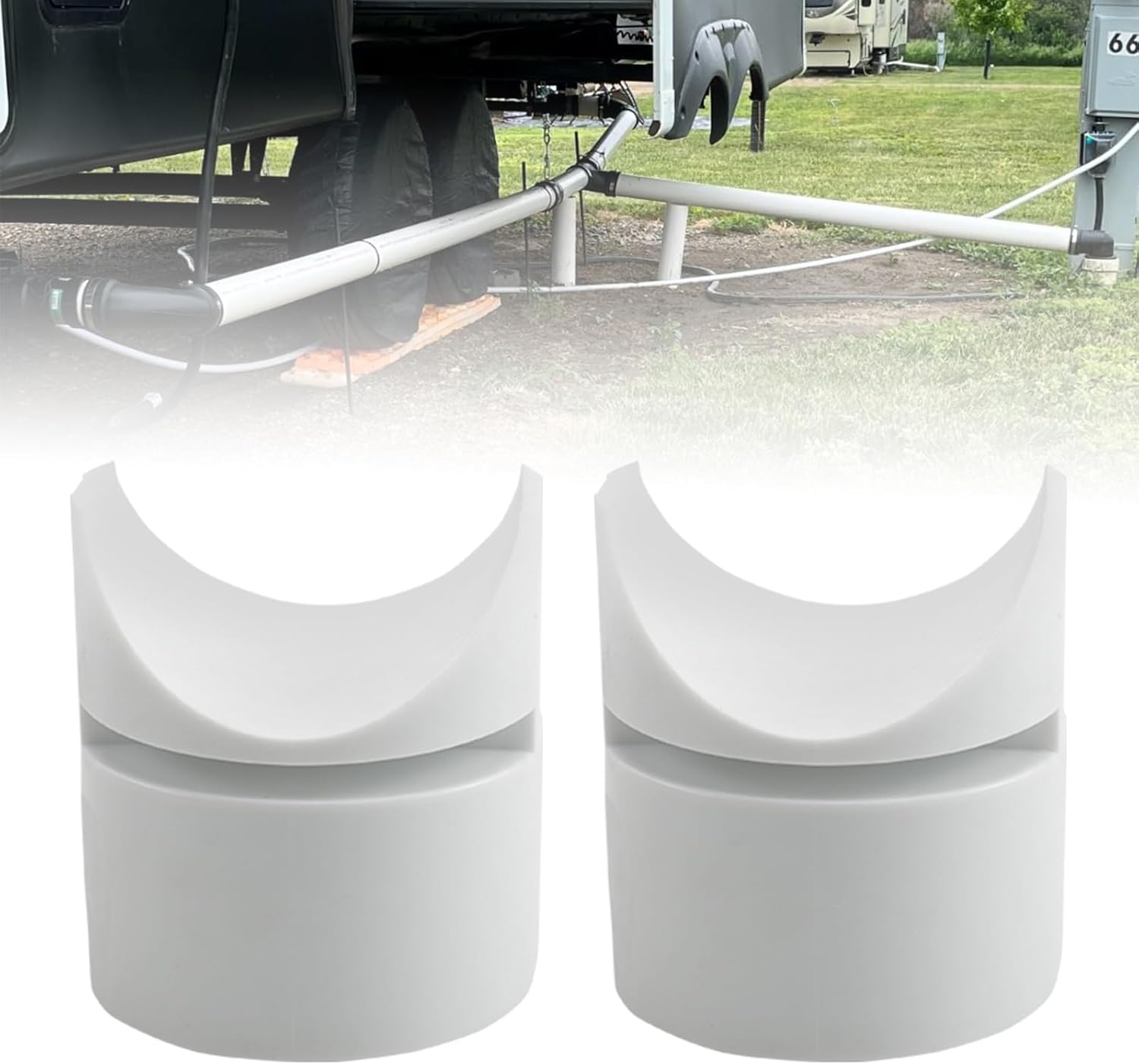 RULLINE RV and Camper Sewer Waste Plumbing Connection System Kit Compatible with 3" PVC Pipe RV Sewer Hose Fittings RV Sewer Adapter