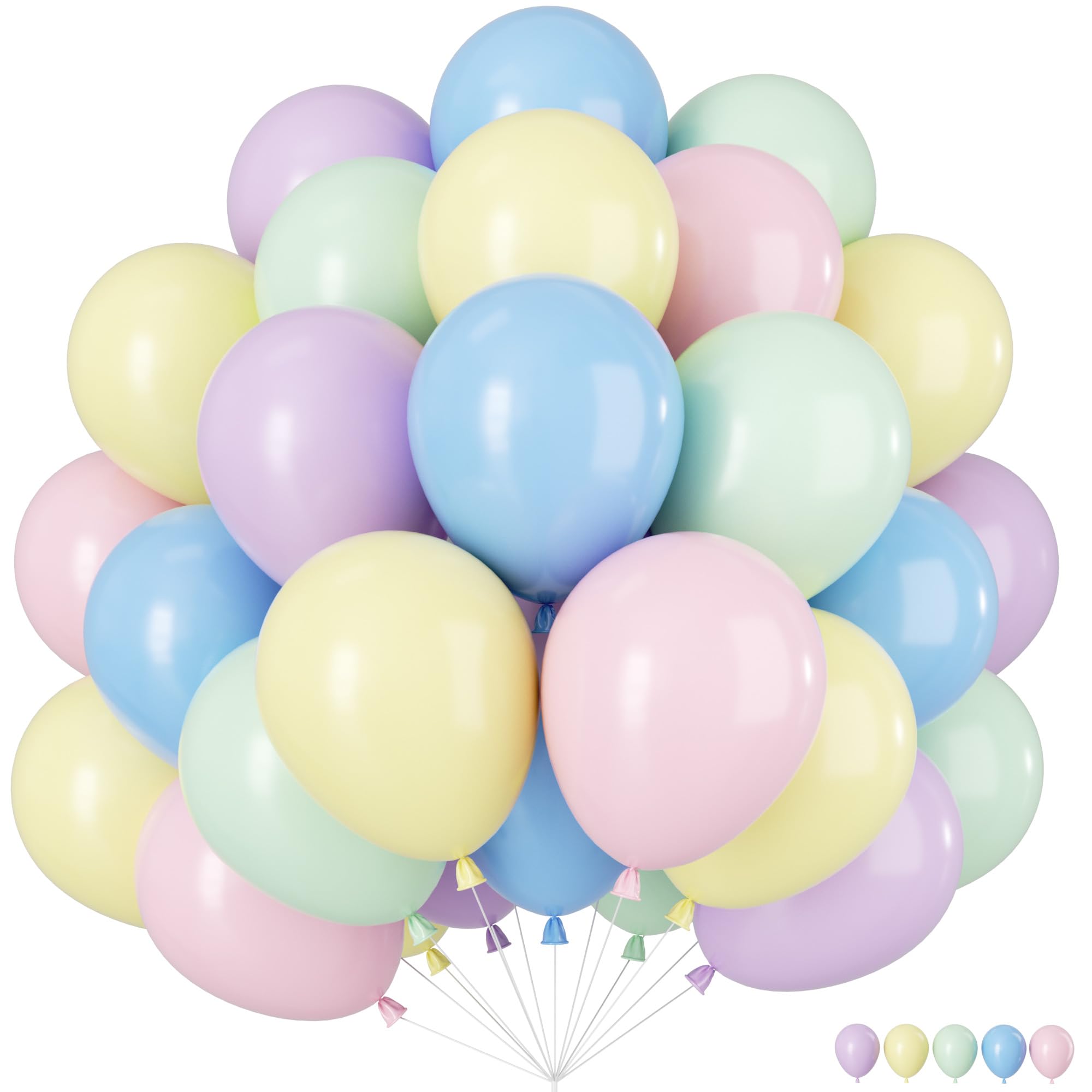Pastel Balloons, 60 Pcs Helium Balloons, Macaron Colorful Latex Balloons, Helium Balloon Latex Balloons Set for Birthday Bridal Baby Shower Wedding Party Decorations — image 1