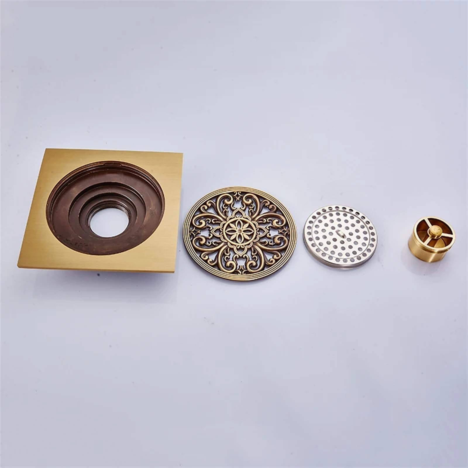 Tapa Desague Ducha Desagüe de Ducha 15 * 15cm Desagüe de Suelo más Grande Desagüe de baño Material de construcción Desagüe de Agua Cuadrado Accesorios de baño(Type3)