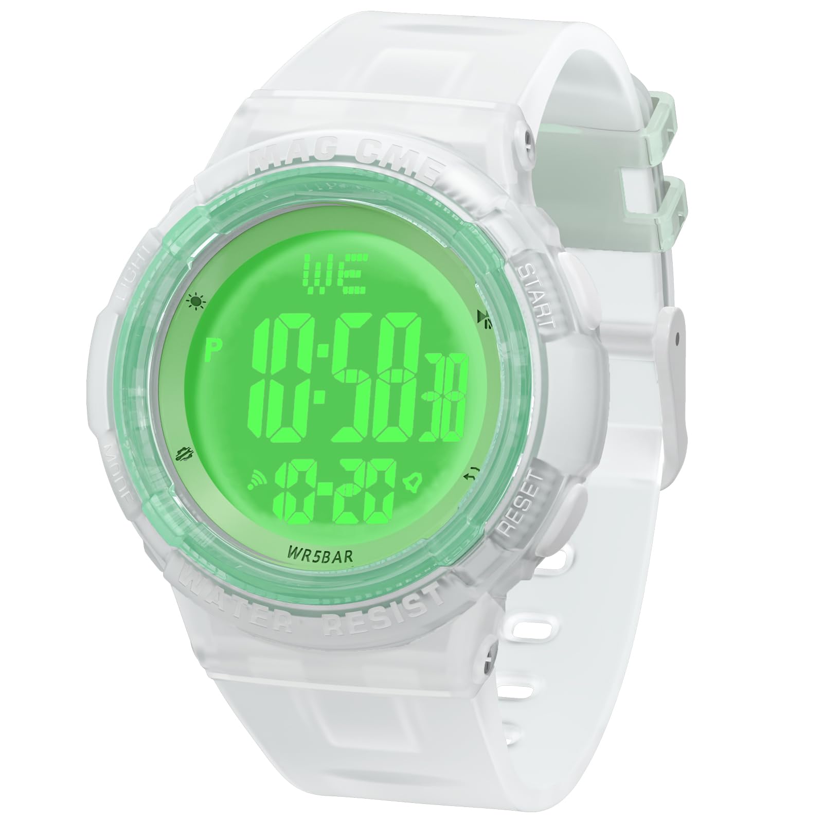 VIVIKEN Kids Watches Digital Sport Watches for Girls Boys Outdoor Waterproof Watches with Alarm Stopwatch Child Wrist Watch Ages 7-15-Jelly Green