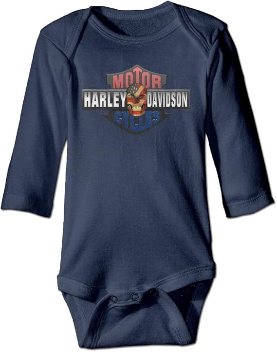 Harley Davidson Logo 1 Baby Girl Bodysuits Jumpsuit Onesies Navy