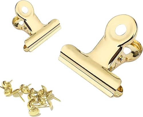 Miniatura 8 de Paquete de 10 clips Bulldog con 10 pasadores, clips de archivo de papel con resorte fuerte, clips de metal pequeños, abrazaderas de sellado para