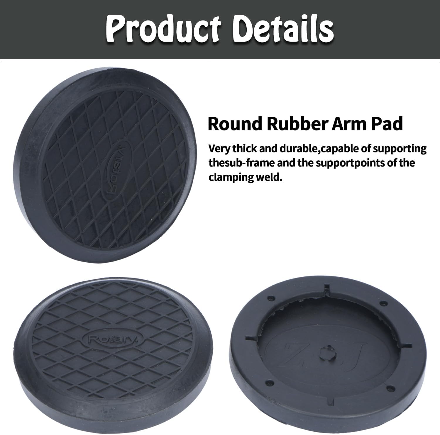 4 Pack Car Round Rubber Arm Pads, Heavy Duty Car Lift Accessories Arm Pads for Auto Truck Hoist, Hoist Pads Automotive, Rubber Lifting Pads(125x20mm)