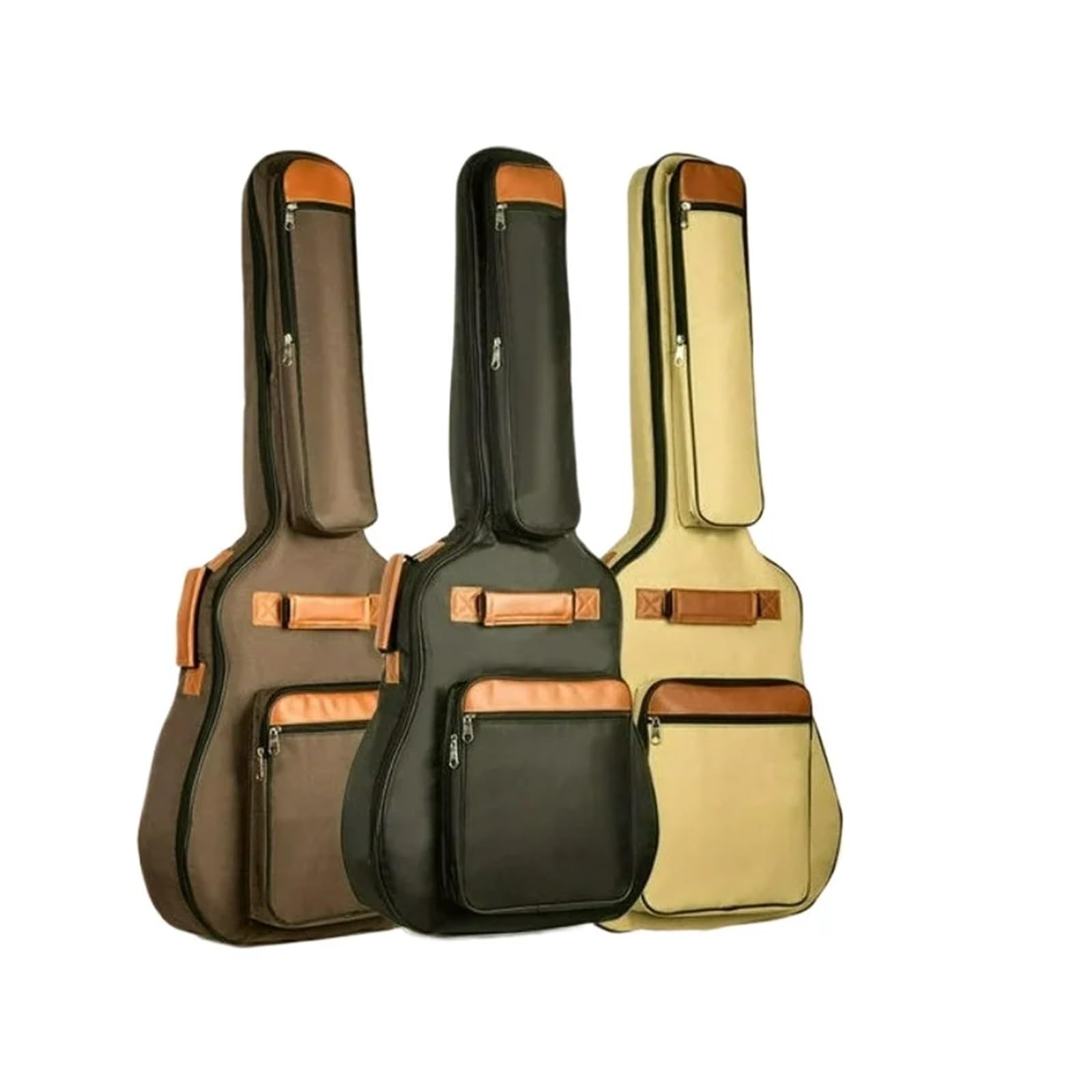 Funda para Guitarra Bolsa for Guitarra de 41 Pulgadas, Gruesa, Impermeable, de Nailon Oxford, con Doble Correa y Acolchado de algodón, Mochila de Concierto(Khaki)