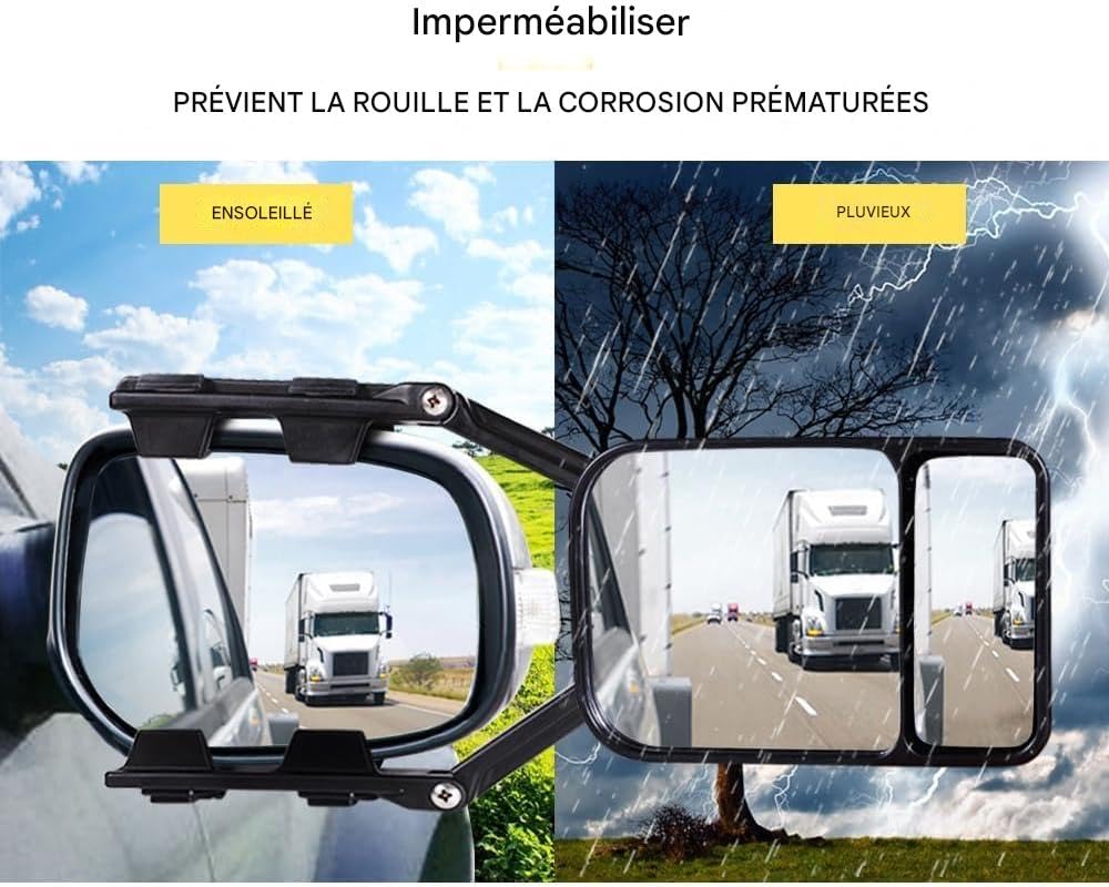 Riloer 2x Rétroviseur caravane, Rétroviseurs de remorquage, miroir de remorquage RV, pour Rétroviseur à extension réglable pour voiture, Rétroviseurs extérieurs pour camping-car, caravane pour les 4x4