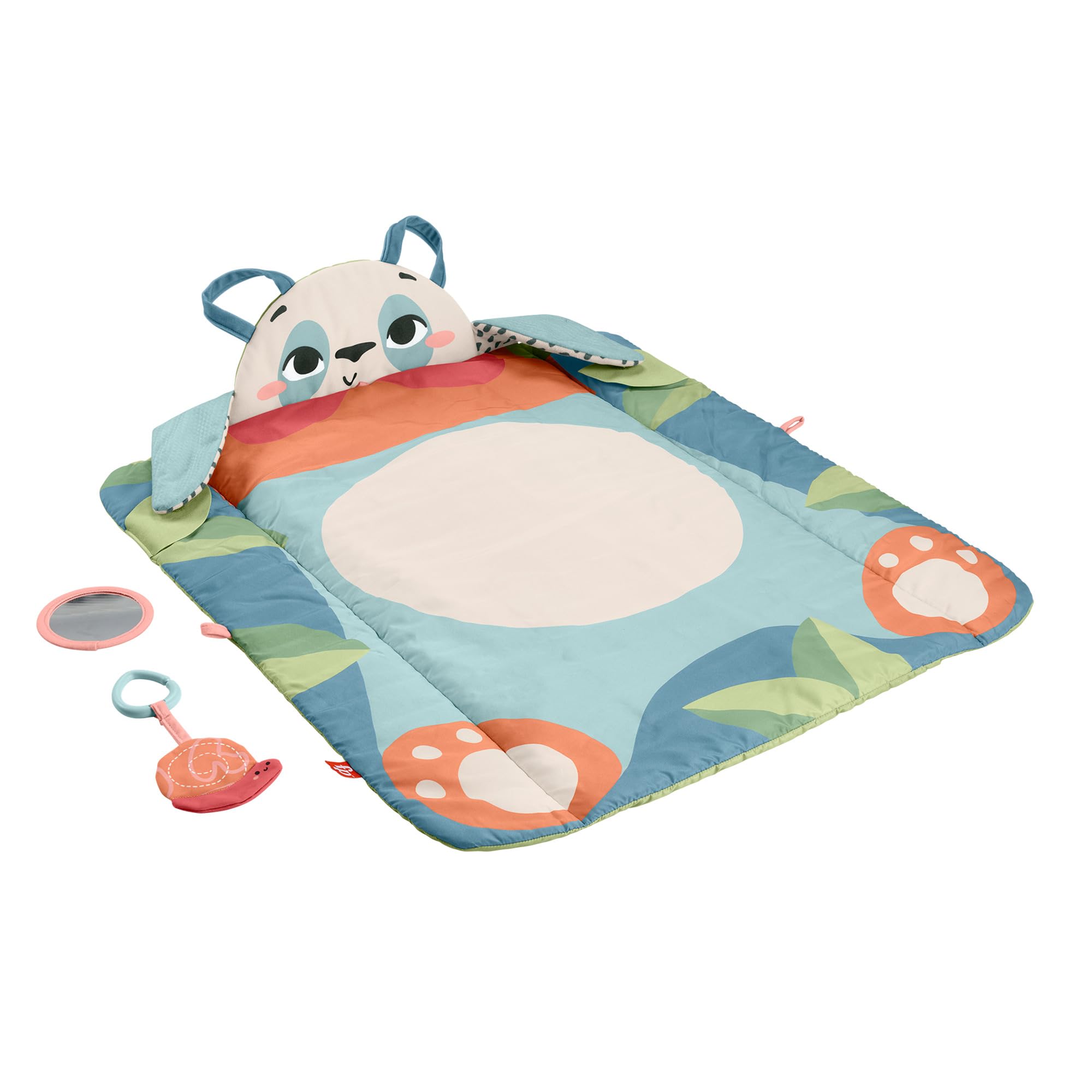 Baby Activity Play Mat Planet Friends Roly-Poly Panda with 2 Toys for Newborn Tummy Time Play, Made of 90% Recycled Plastic and FSC Certified Packaging, HKD65