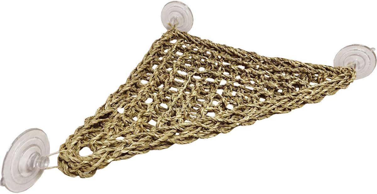 Bearded Dragon Hammock Lizard Lounger,100% Natural Seagrass Fibers for Reptiles,Geckos,Anoles,Iguanas,Hermit Crabs and Snakes,Triangular…