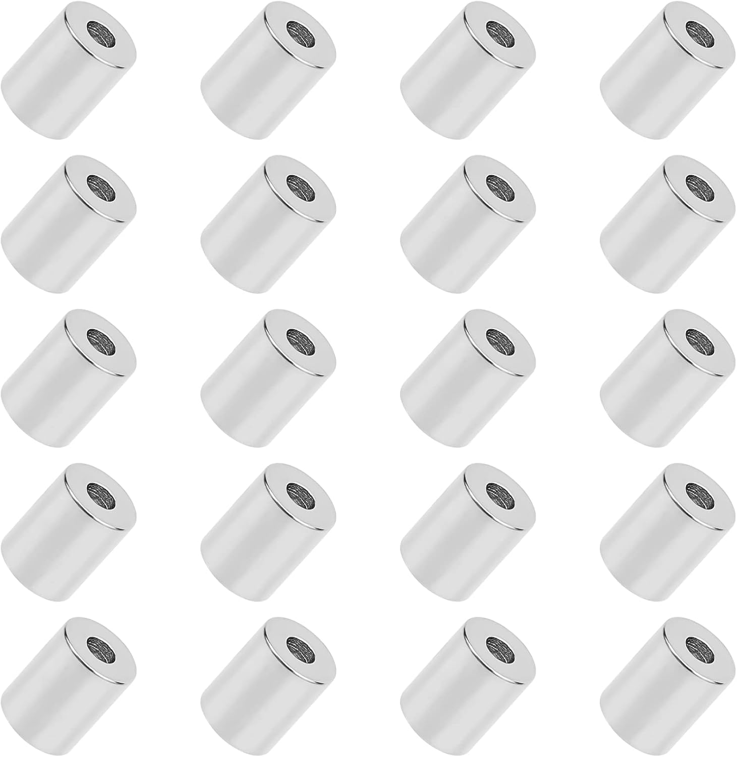 UNICRAFTALE About 60pcs 3mm Column End Caps Stainless Steel