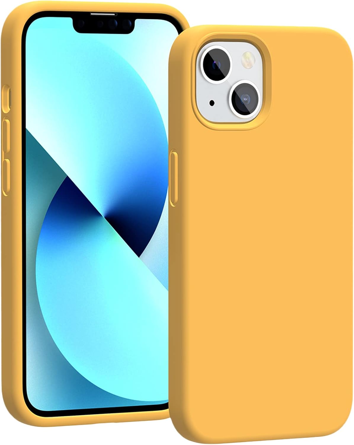 CUCELL Compatible with iPhone 13 Case,Liquid Silicone Shockproof Phone Case with Soft Anti-Scratch Microfiber Lining,Heavy Duty Protective for iPhone 13 6.1"(2021)-Yellow : Cell Phones & Accessories