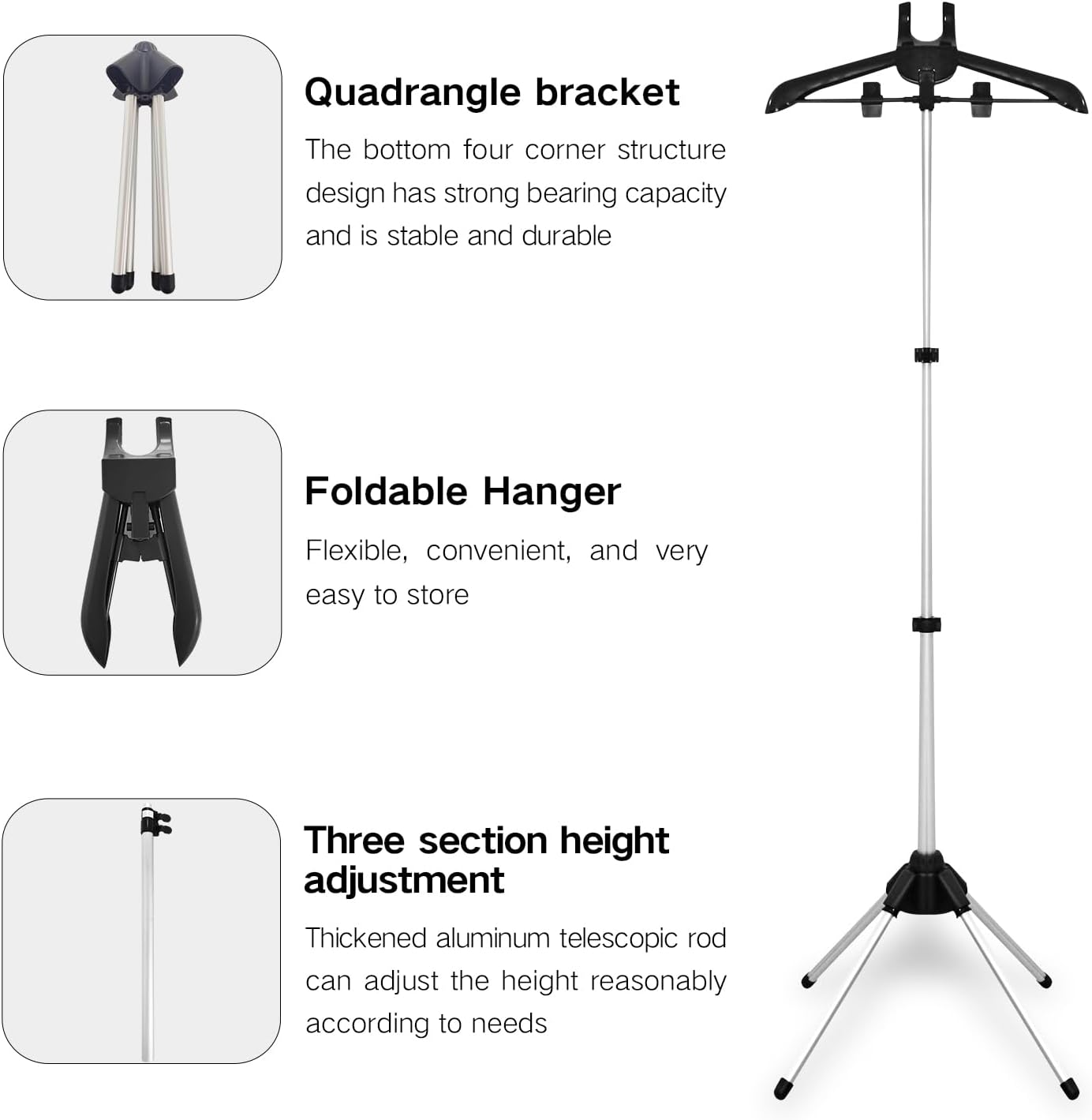 Garment Steamer Hanger Stand & Ironing Glove for Clothes, Adjustable Steamer Stand for Clothes Hanger & Mini Grey Ironing Board Portable Handheld Steamer Ironing Accessories for Clothes