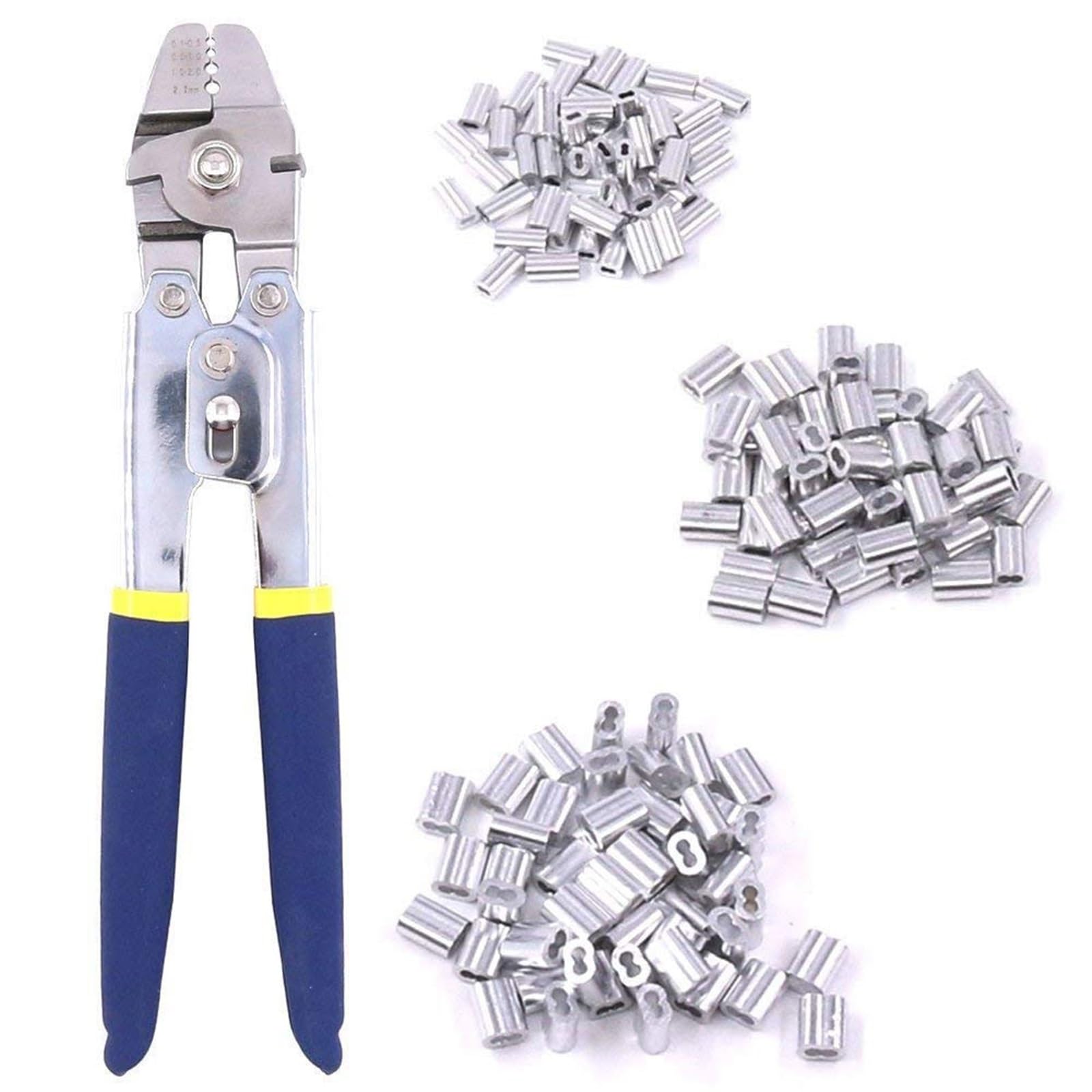Hydrauliczne szczypce zaciskowe Szczypce do zaciskania tulejek kablowych aluminiowych 1,2-2,2 mm, narzędzie lin stalowych, wędkarskie, z podwójną pętlą,do miedzi i aluminium(SJ-255)