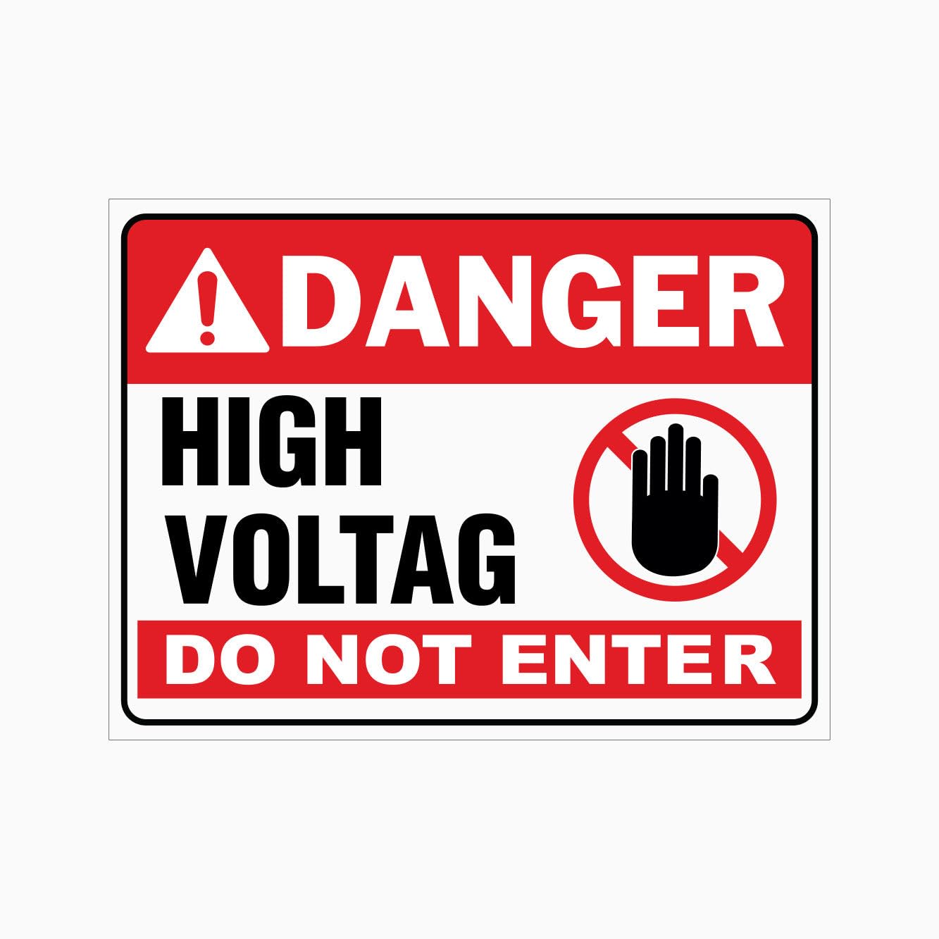 Danger High Voltage Do Not Enter Sign L9640, 12x8 Inch Metal Tin Sign, Electrical Hazard Warning