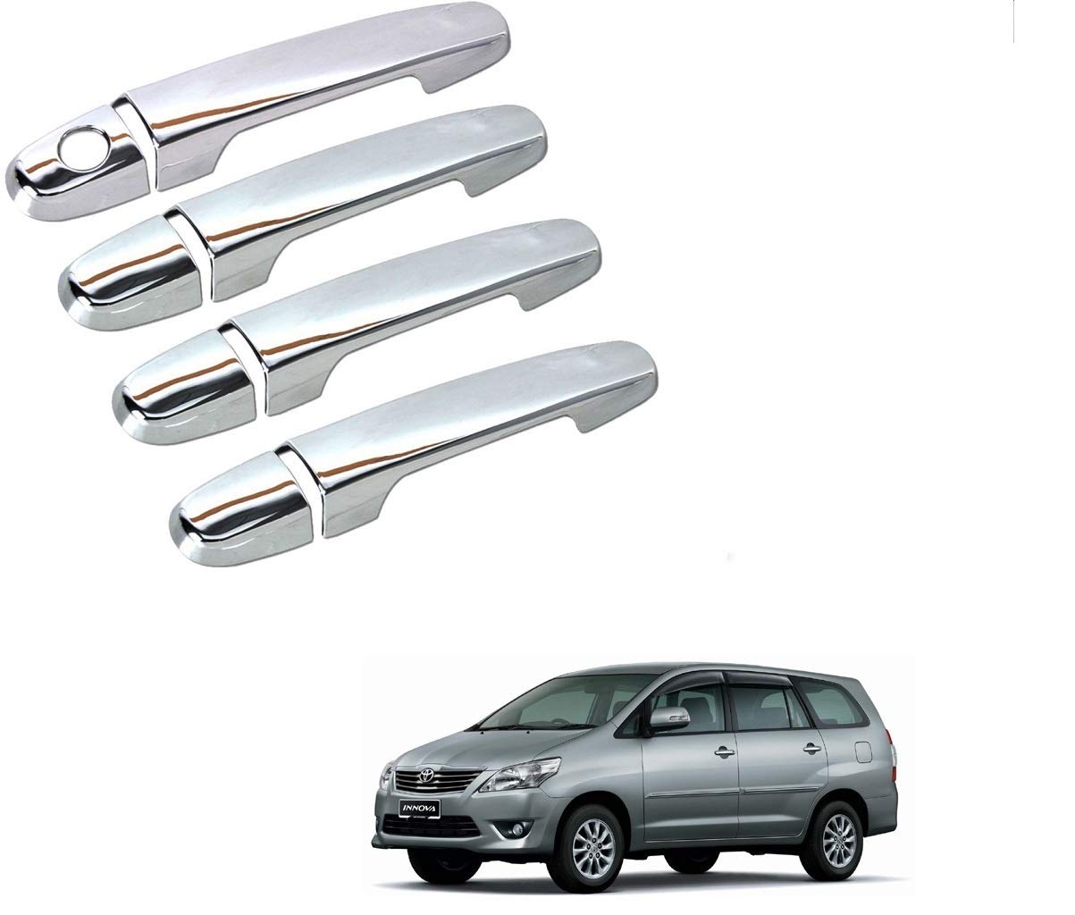 Kozdiko Chrome Handles Door Latch Cover Set of 4 Pcs for Toyota Innova-image-5