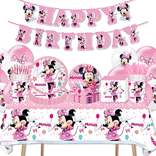 Xhssf 2Pack Minnie Tablecloth For Minnie Table Cover Party Supplies Decorations (70" X 42") #TOP4