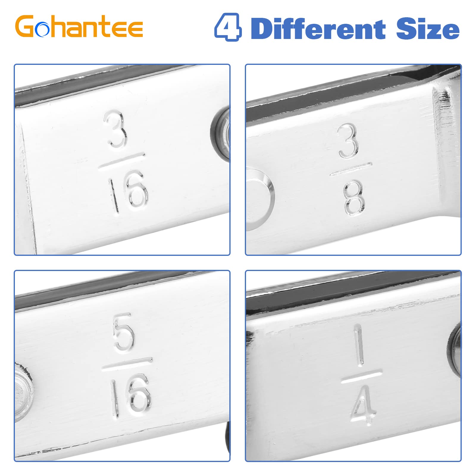 gohantee HVAC Service Wrench Tools Air Conditioner Valve Ratchet Wrench 3/16” to 3/8” 5/16'' x 1/4'' with 2 Hexagon Bit Adapter Kit for Air Refrigeration Tools and Equipment Repair Tools Clearance - Image 2
