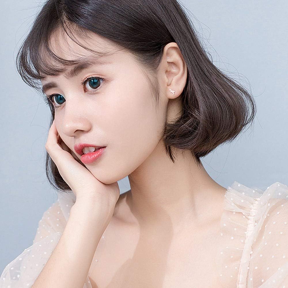 Mini Cute Dinosaur Stud Earrings for Women Girls Men Sterling Silver Hypoallergenic Tiny Dragon Brontosaurus Animal Cartilage Tragus Post Fashion Minimalist Jewelry - Image 3