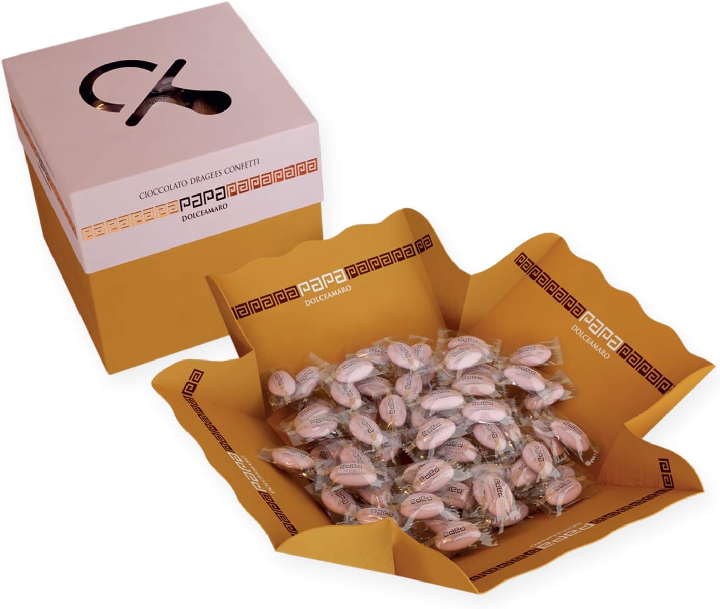 Confetti Rosa incartati singolarmente in Vassoio da g 500 Confetti