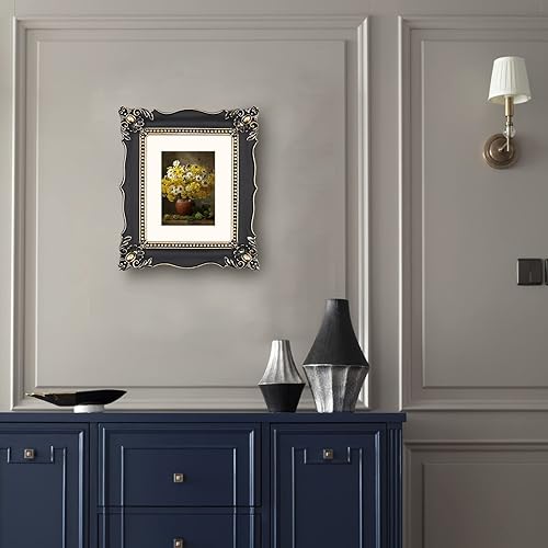 Miniatura 5 de SIMON'S SHOP Marco de fotos de 8 x 10 pulgadas con alfombrilla para foto de 5 x 7, marcos de pared y mesa negros de 8 x 10, marcos vintage para