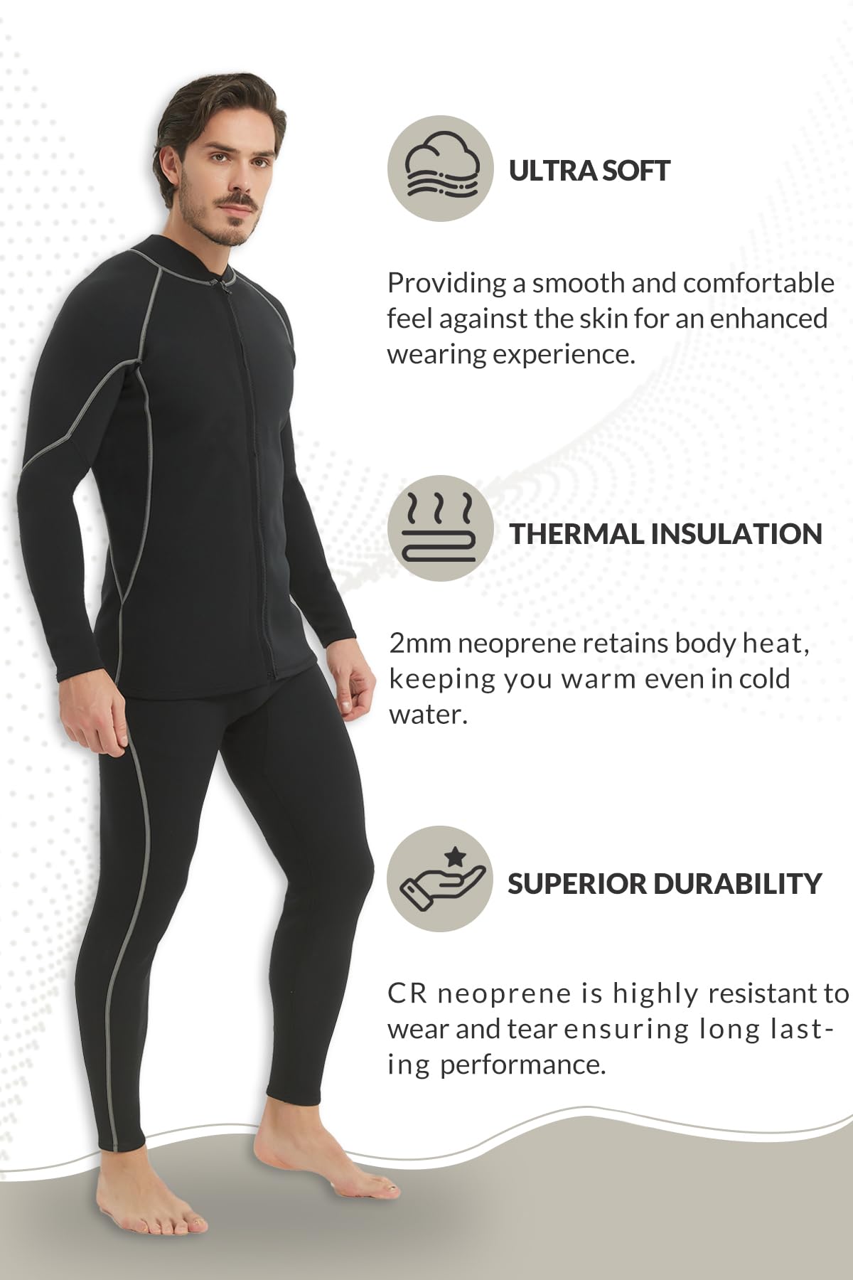 Lemorecn Pantaloncini da uomo in neoprene da 2 mm, super elasticizzati, per immersioni, surf, nuoto, snorkeling