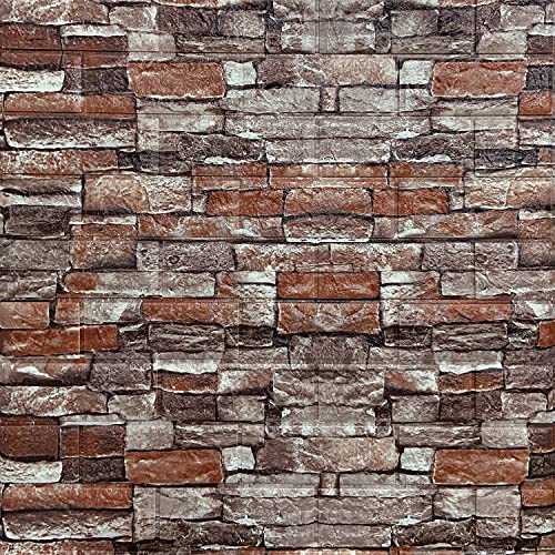 Yutianli 7mm Thick Anti-Collision self Adhesive 3D Wall Panels Peel and Stick,10-Pack 57 Sq.Ft Antique Foam Wall Panel Faux Brick Wall Panels Faux Stone Wall Panels for Bedroom (10, Style D)
