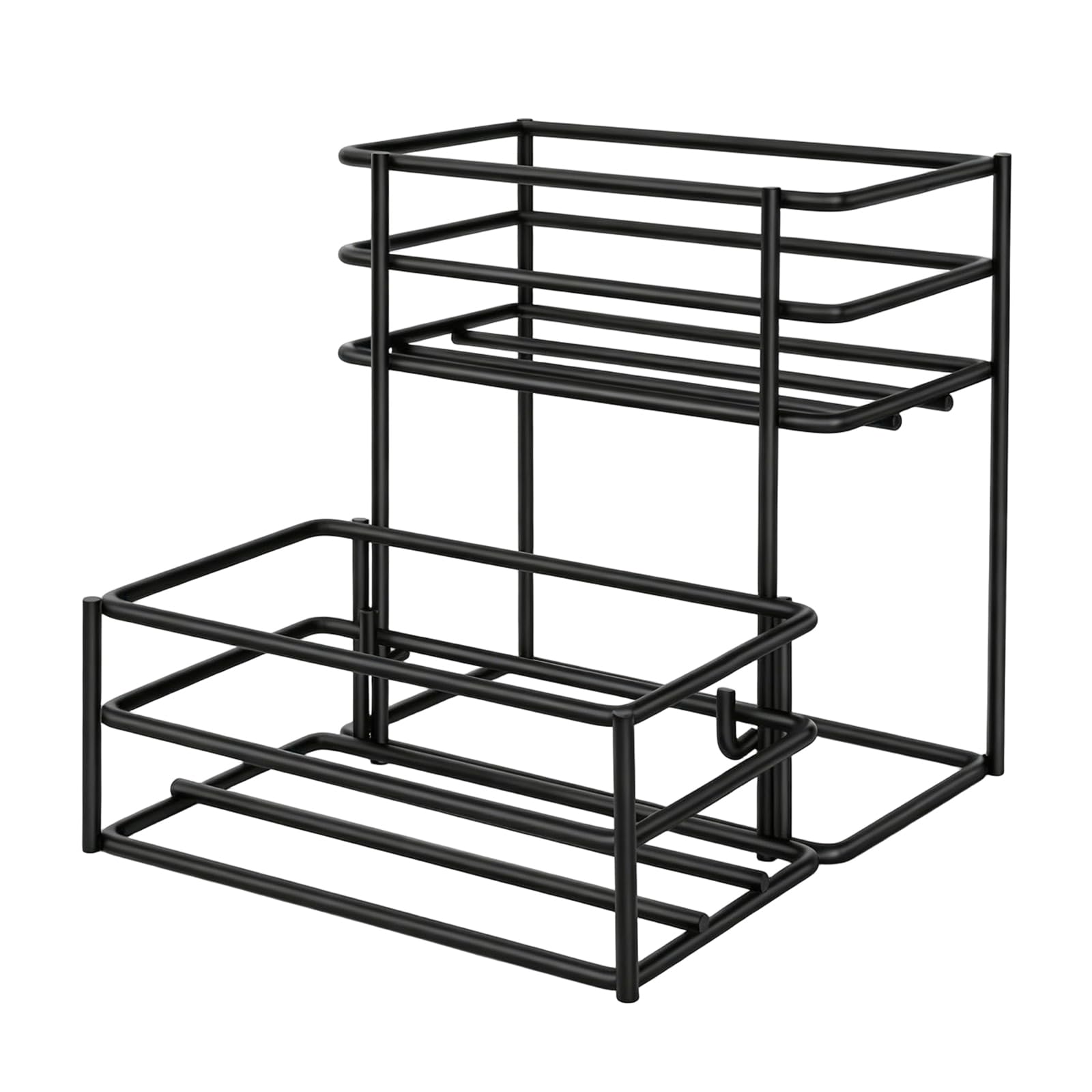 Zxfdsfdbnm Countertop Bottle Storage Rack, Black Metal Syrup Organizer for Coffee Station, Kitchen Counter and Condiments Countertop Syrup Organizer Bottle Holder Coffee Station Rack