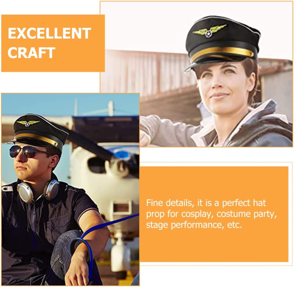 Captain Sailor Hat Adjustable Adult Nautical Costume Accessory for Halloween Parties and Role-Playing
