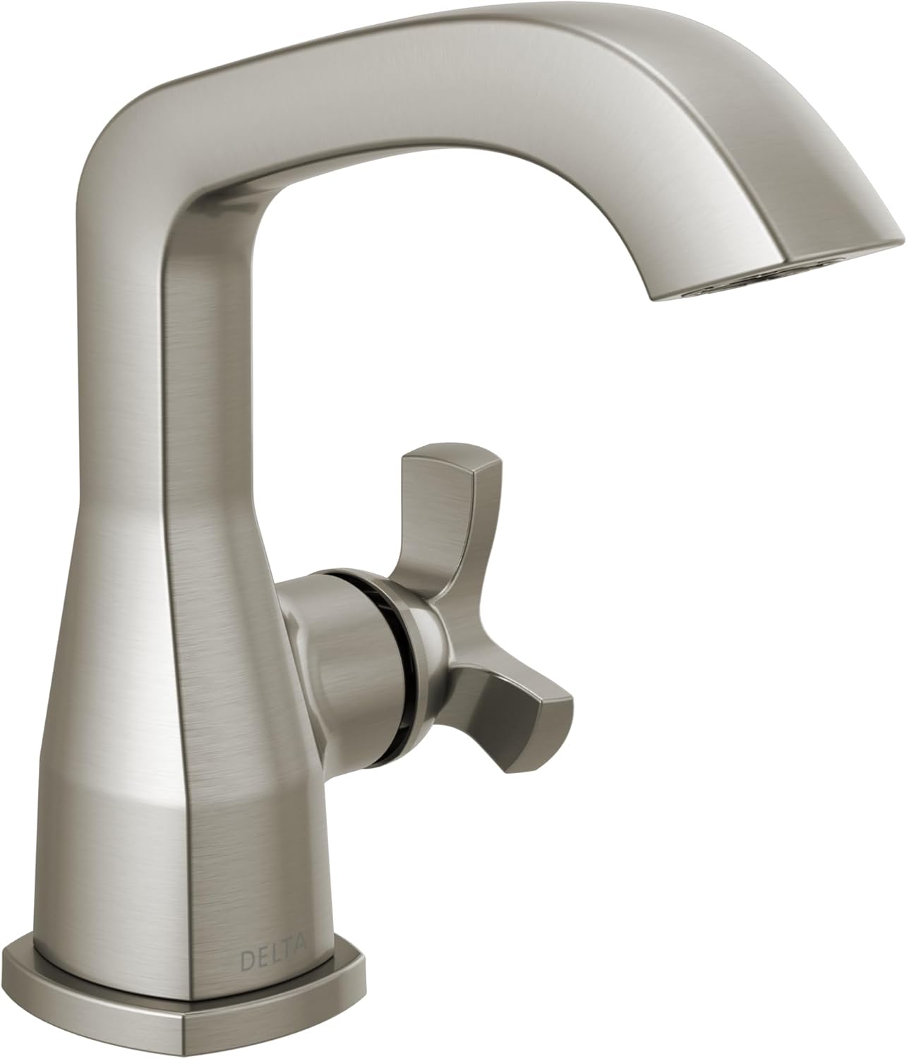 Delta Stryke Brushed Nickel Bathroom Faucet 1 Hole, Single Hole Bathroom Sink Faucet for Vanity, Lumicoat Stainless 5766-SS-PR-LPU-DST (Drain Not Included)
