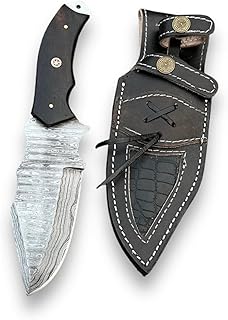 Handmade Damascus Steel Blade Hunting Skinning Knife with sheath10 inch Fixed Blade Knives For Men1220