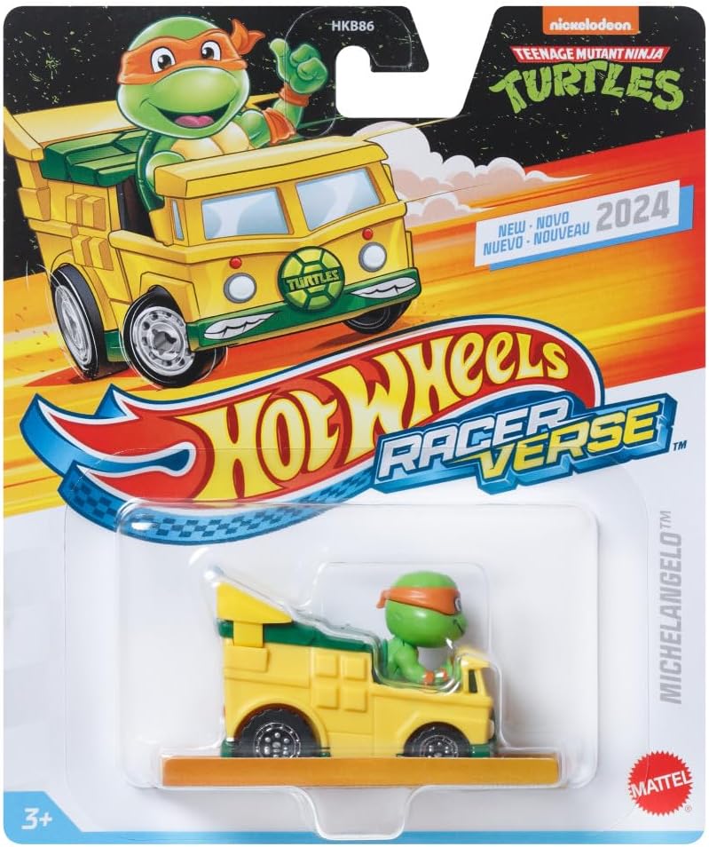Hot Wheels RacerVerse Michelangelo in Party Wagon 1:64 Diecast Vehicle
