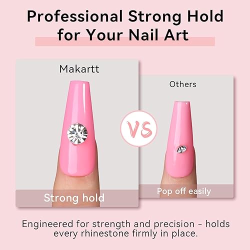 Vista 9 de Makartt Pegamento de diamantes de imitación para uñas: pegamento de uñas de gel súper fuerte para dijes de uñas, decoraciones de gemas, arte de uñas