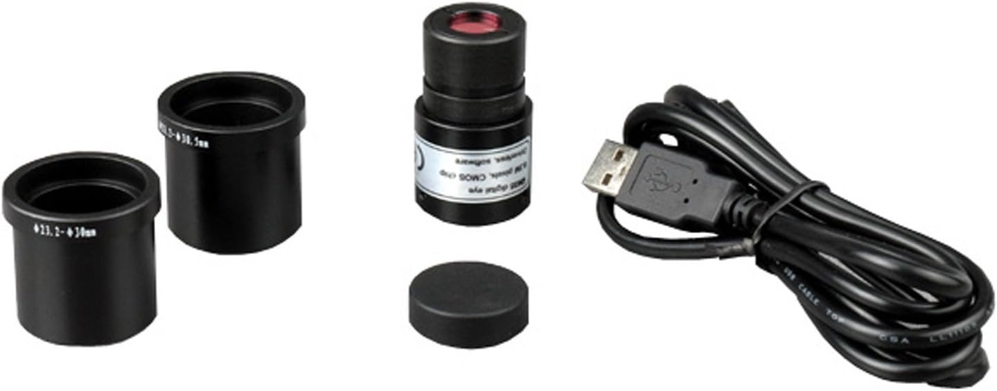 AmScope 40X-640X Student Biological Science Microscope w Coarse & Fine Focus + USB2.0 Camera