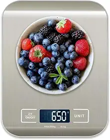 Balança de Cozinha de Inox, Visor Digital, Alimentos, Temperos, Remédios, Joias, Em Inox e Não Enferruja, Acompanha Pilhas e Manual, Pronta Para Uso, Ideal Para Dietas, Cozinhas e Restaurantes