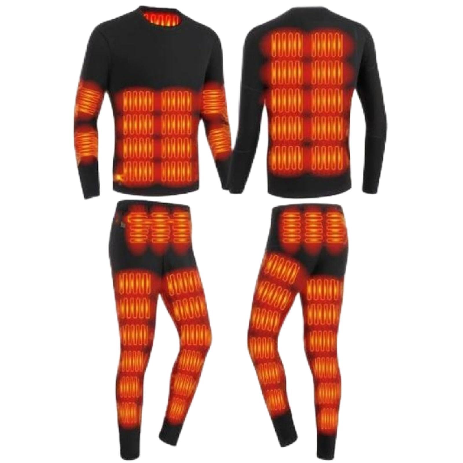 Camiseta Calefactable Hombre Mujer, Ropa Interior Térmica Calefactable, 52 Zonas de Calentamiento, 3 Controles de Temperatura, para Esquí, Motos, Caza