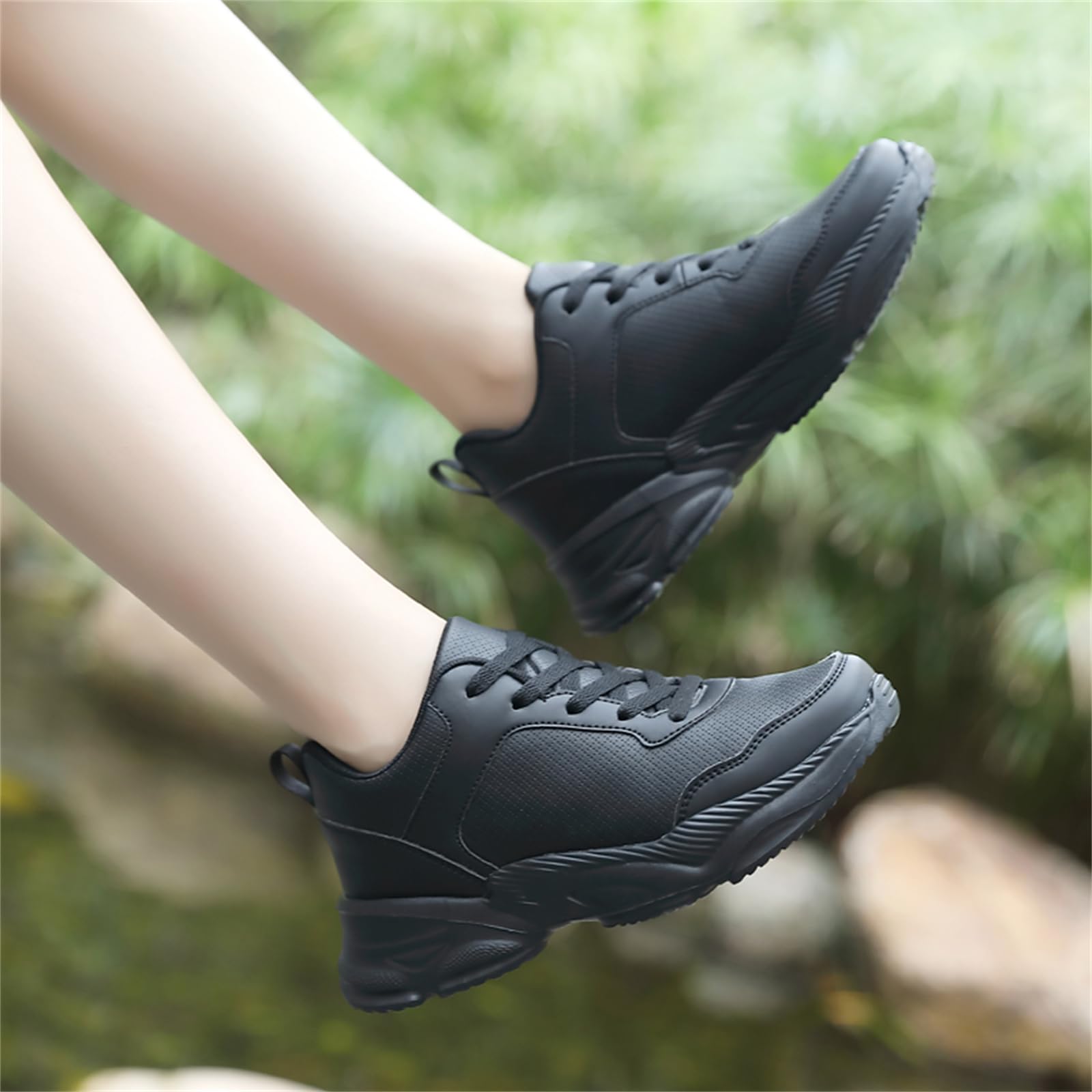 JiuQing Zapatillas De Deporte De Invierno Mujer Zapatillas para Correr Caminar Zapatillas Gruesas Impermeables Ligeras para Correr Gimnasio Tenis