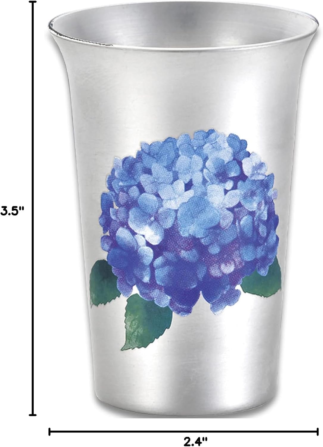 Shin-Etsu Works Japanese Sake Glass, 5.1 fl oz (150 ml), Color Change When Poured With Cold Liquor, Hydrangea, Made in Japan