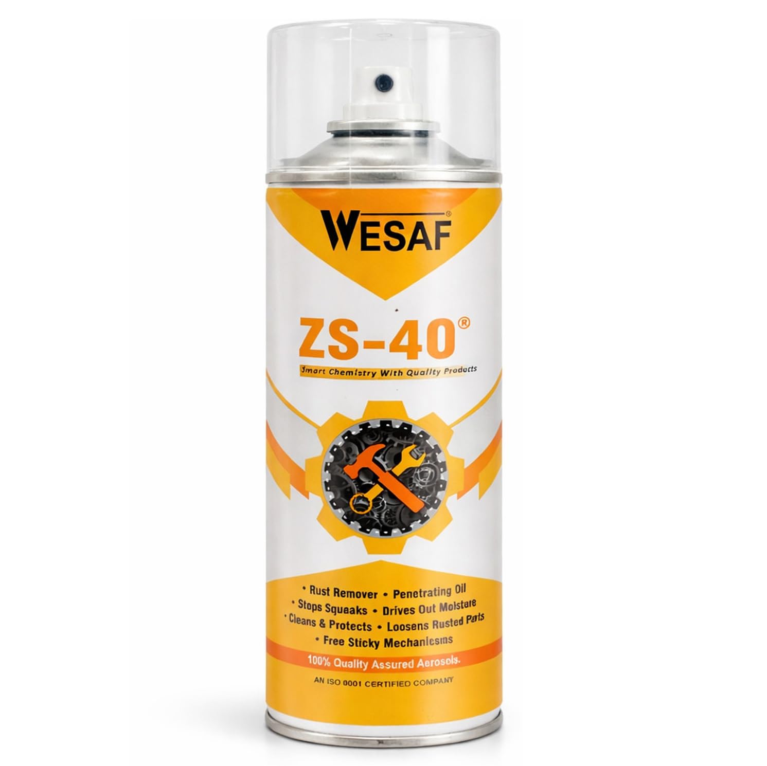 Wesaf ZS-40 Multipurpose Lubricant Spray, Rust Remover and Anti-Corrosion Spray, All purpose Lubricant Noise Remover Spray Grade 4410(400 ml)