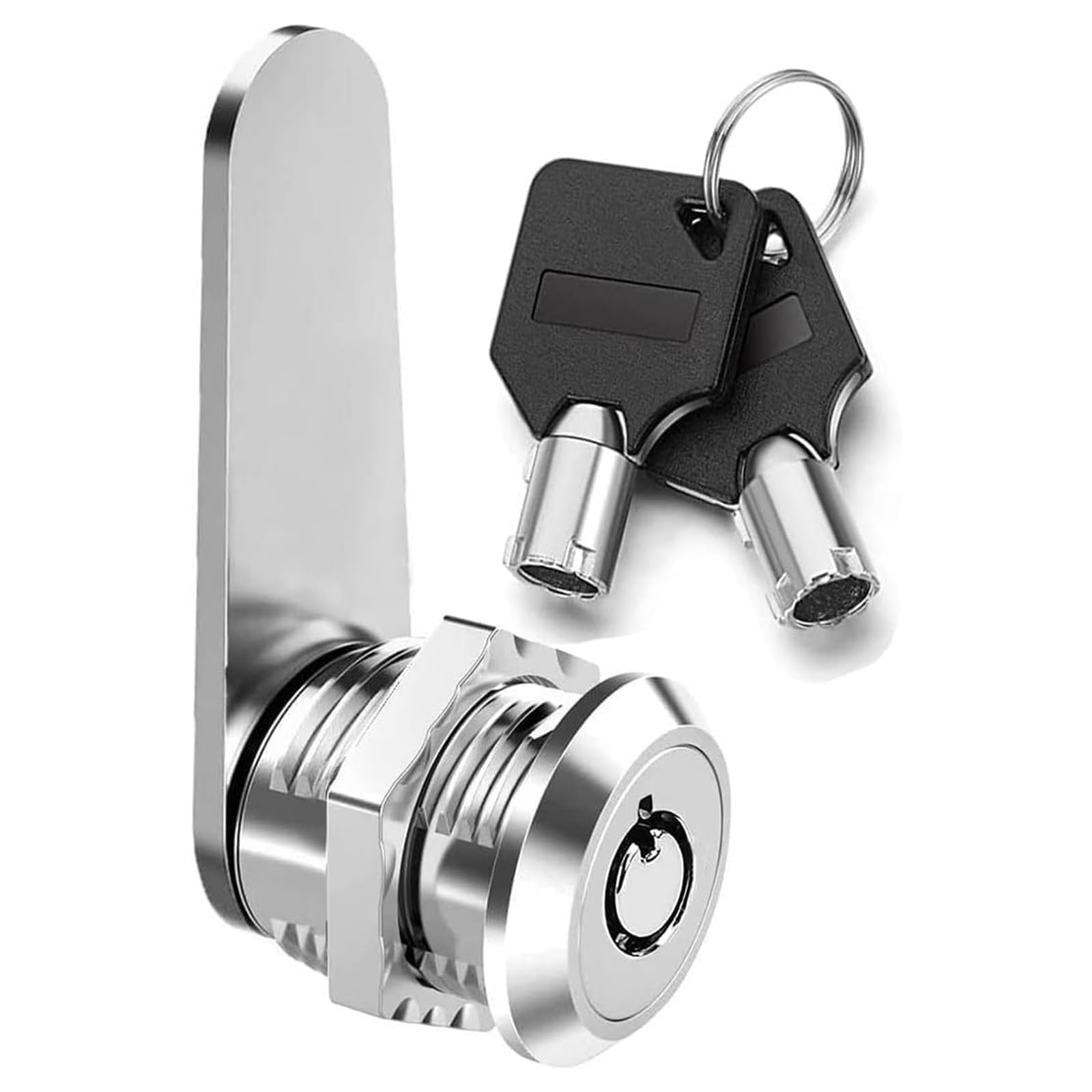 Asrejur Silver Thread Tubular Cam Lock With Round Key,Cylinder Durable Letterbox Lock,Locker Locks With Thickened Keys For Door,Safty Box,Mailbox,Toolbox,Cabinet,Utility Infrastructure(16Mm/0.63In, )