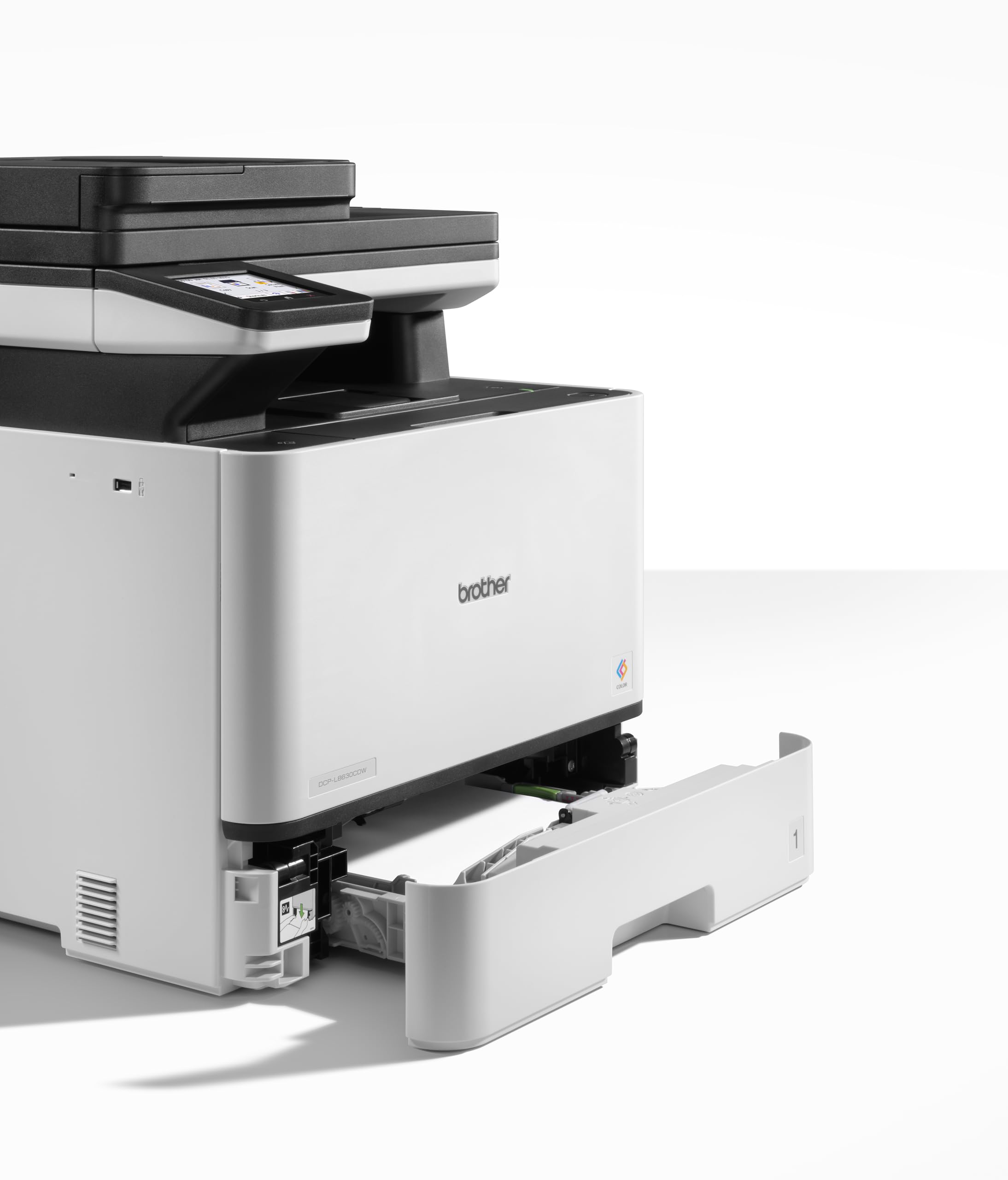 Brother DCPL8630CDW | Multifunzione Laser a Colori | 31 ppm| Stampa e Copia Fronte/Retro | Touchscreen da 8.8 cm| WiFi, LAN, USB | Inbox toner da 3.000 pag (Nero) e 1.800 pag (colori CMY)