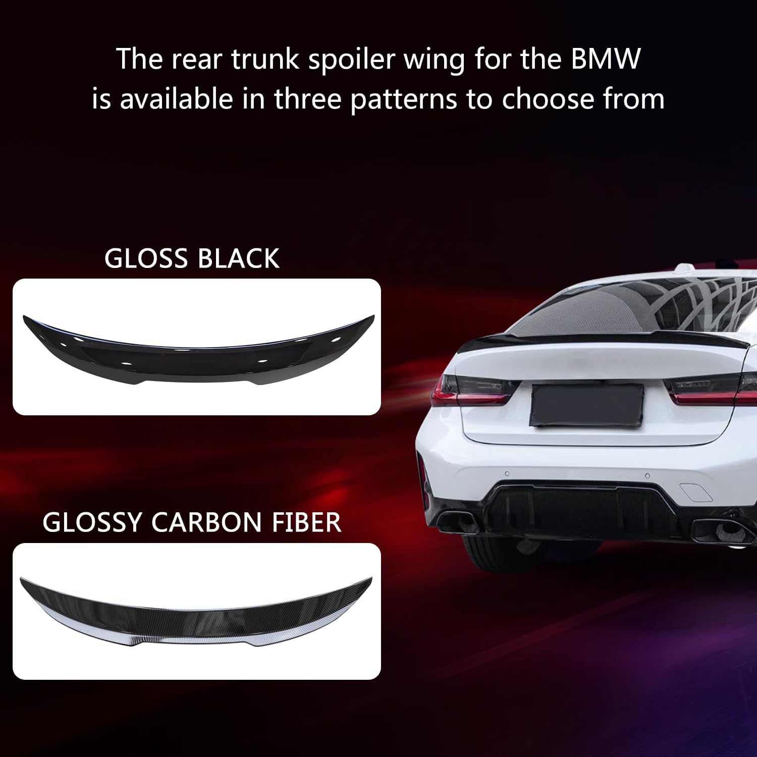 Spoiler for BMW 3 Series Sedan 2025-2020 Without Drilling ABS Rear Trunk Spoiler Wing for G20 330i 330e Sedan G80 M3 Accessories (Glossy Black)