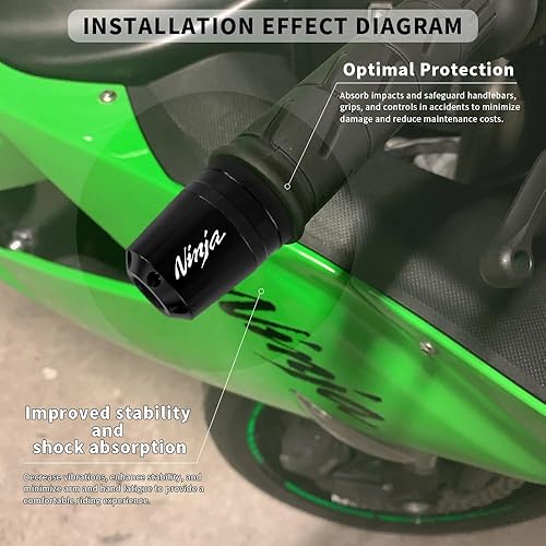 Miniatura 2 de Deslizadores de extremo de barra de motocicleta para Kawasaki Ninja 250 250R 250SX 300 400 400R 650 1000 1000SX H2R ZX-6R ZX-10R ZX-14R Pesos