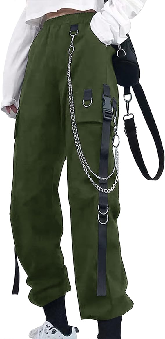 Cargo Pants with Chain Details