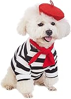 Vista 2 de Disfraz de artista para perro con sombrero divertido, ropa para mascotas, camisas para perros pequeños, camiseta de verano para cachorros (S) negro