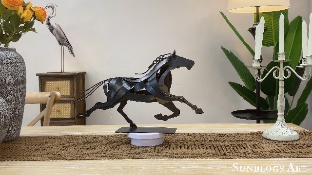 Estatua de Caballo de Metal Pintada a Mano miniatura 7
