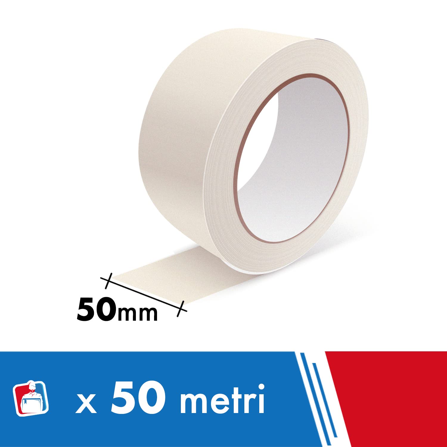 IMBALLAGGI 2000 - Nastro Carta Adesivo, 16 Pz 50x50 Resistente 60°, Nastro Adesivo Carta Pacchi e Imbianchino, Mascheratura e Verniciatura, Protezione per Verniciare e Imballaggio non Attacca Intonaco