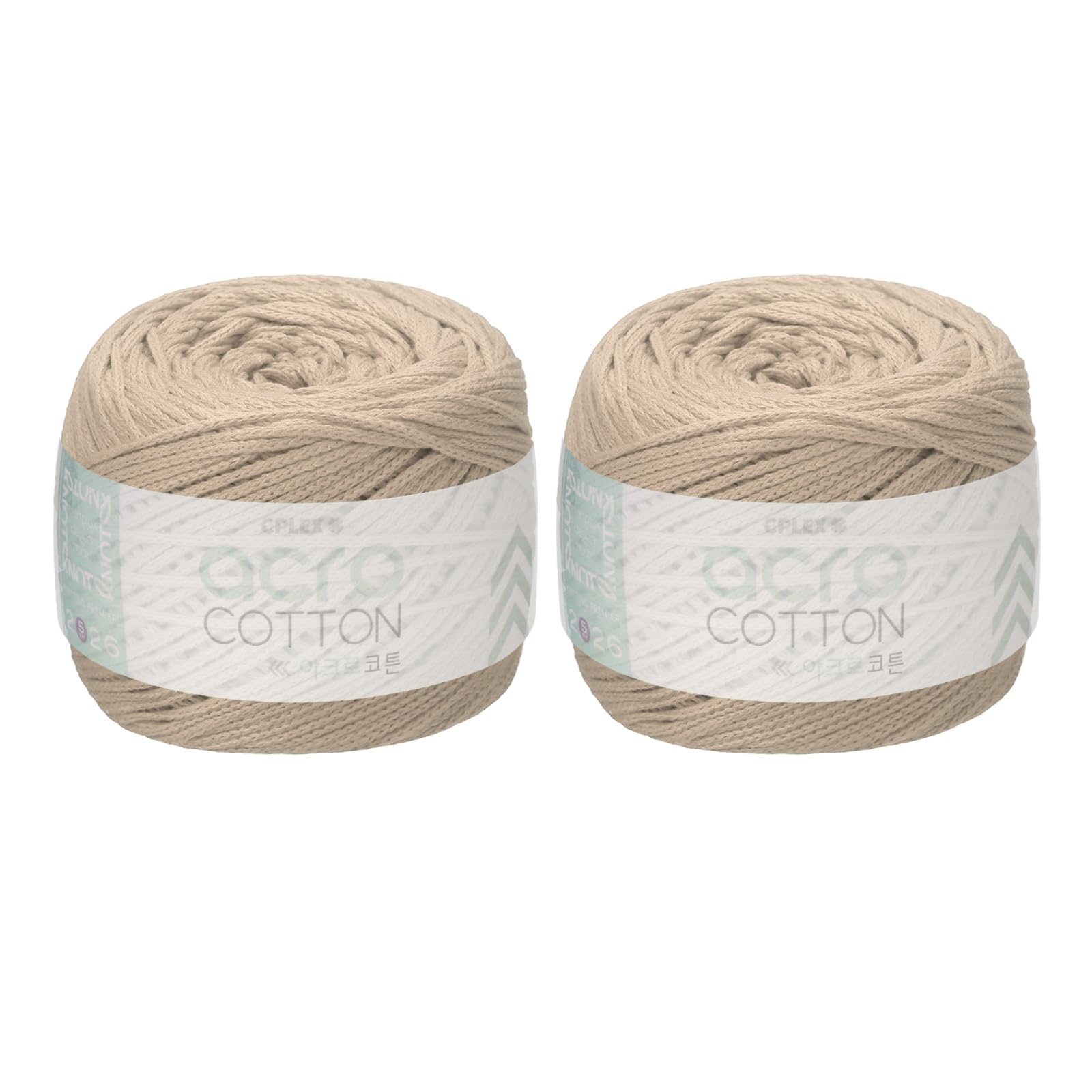sourcing map 2 Roll Cotton Crochet Yarn, 1.5mm x 164 Yards Macrame Cord Braided Cotton Rope Twine String for Crochet Bag Knitting Crafts Wall Plant Hanging Gift Wrapping, Cream