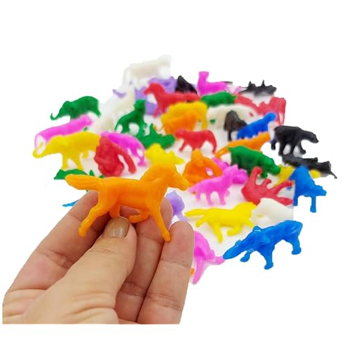Conjunto com 50 Brinquedinhos Mini Brinquedo Plástico Nacional Kit para Lembrancinhas Mimos Prendas Sacolinha Surpresa Festas (50 Animal Zoo)