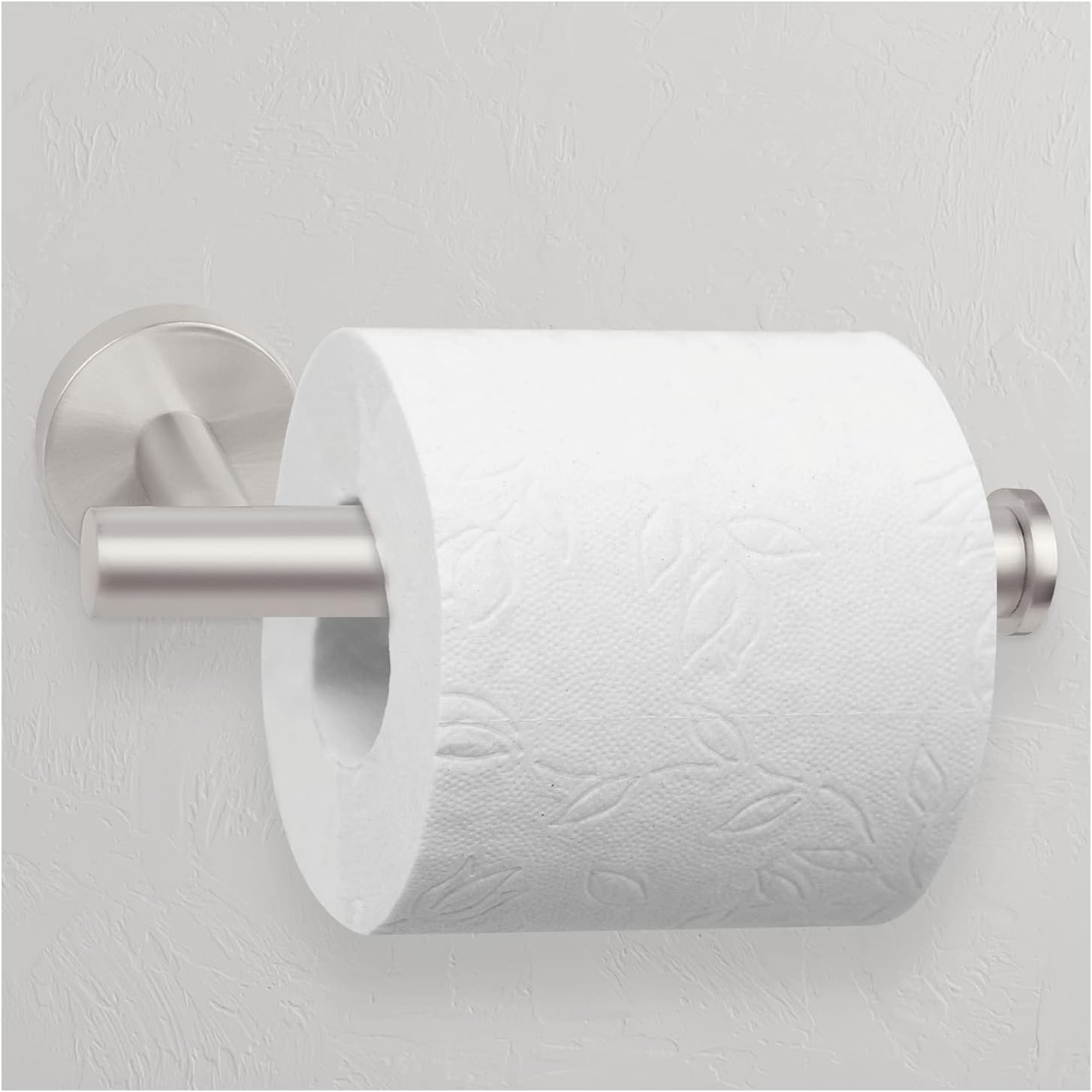 Nuk3y Luna Modern Round 4 Piece Bathroom Hardware Towel Bar Accessory Set (24"" Set, Satin Nickel)