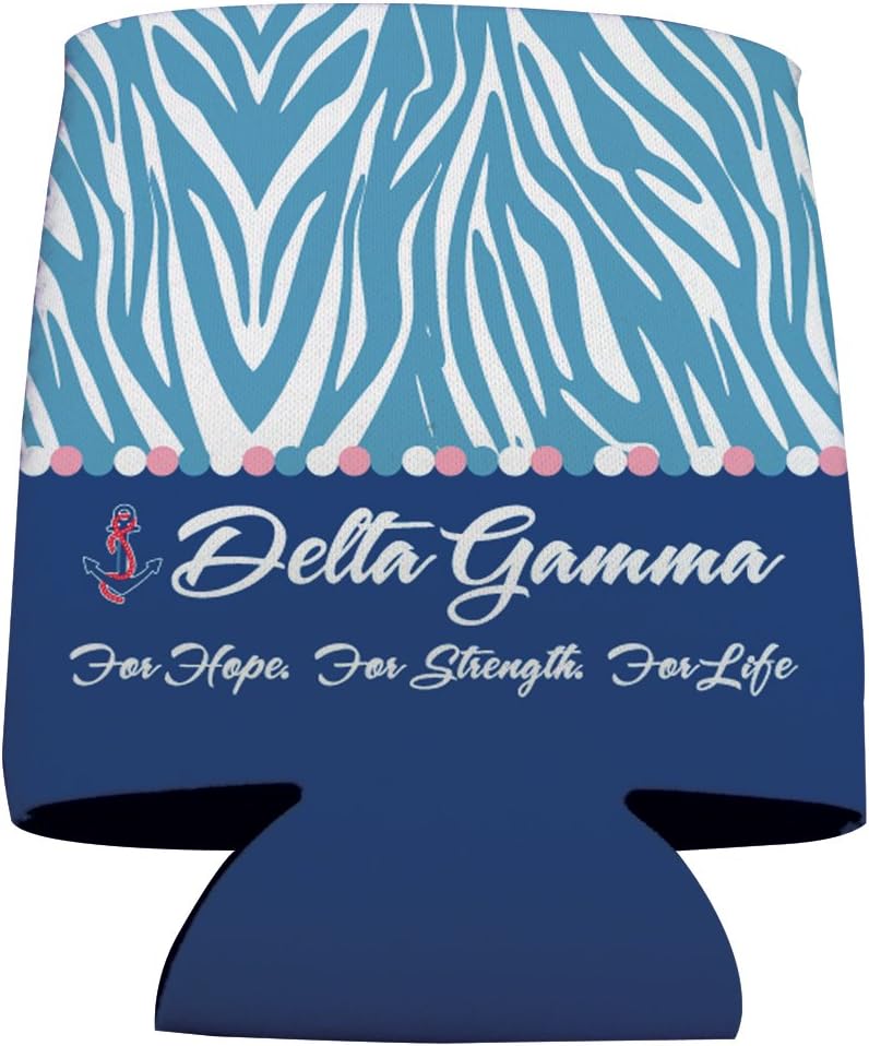 VictoryStore Can and Beverage Coolers - Delta Gamma, Zebra Print Design, Set of 12